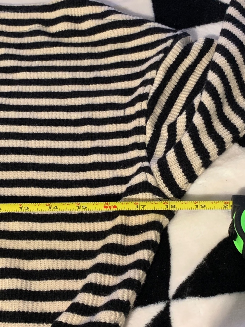 Madewell Boatneck Drop Shoulder Striped Knit Top Black Ivory Size Small - Picture 8 of 8